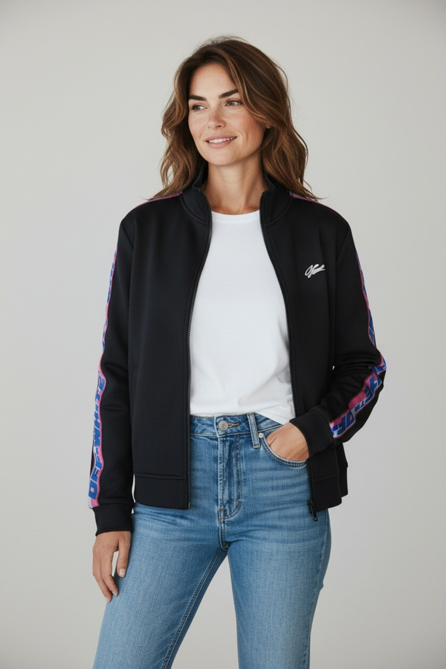 Off-White Athleisure Arrow Track Jacket Black Pink Blue